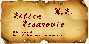 Milica Mesarović vizit kartica